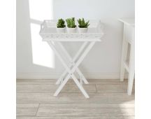 vidaXL Side Table with Tray White