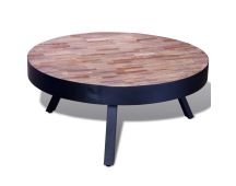 vidaXL Coffee Table Round Reclaimed Teak Wood