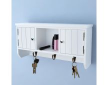 vidaXL Wall Cabinet for Keys and Jewellery with Doors and Hooks