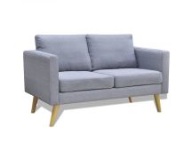 vidaXL Sofa 2-Seater Fabric Light Grey