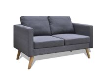 vidaXL Sofa 2-Seater Fabric Dark Grey