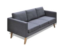 vidaXL Sofa 3-Seater Fabric Dark Grey