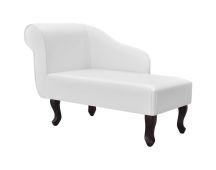 vidaXL Chaise Longue White Faux Leather