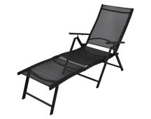 vidaXL Folding Sun Lounger Aluminium Black