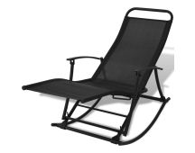 vidaXL Garden Rocking Chair Steel and Textilene Black