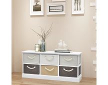 vidaXL Storage Bench 6 Drawers Wood