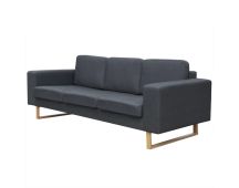 vidaXL 3-Seater Sofa Fabric Dark Grey