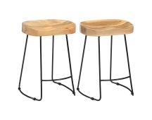 vidaXL Gavin Bar Stools 2 pcs Solid Mango Wood