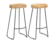 vidaXL Gavin Bar Stools 2 pcs Solid Mango Wood