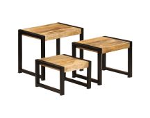 vidaXL Nesting Tables 3 pcs Solid Mango Wood