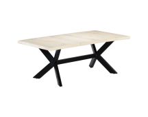 vidaXL Dining Table White 200x100x75 cm Solid Mango Wood