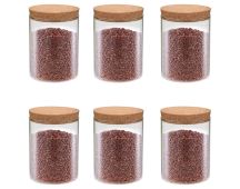 vidaXL Storage Glass Jars with Cork Lid 6 pcs 650 ml