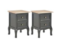 vidaXL Bedside Cabinets 2 pcs Black 35x30x49 cm MDF