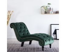 vidaXL Chaise Lounge Green Velvet