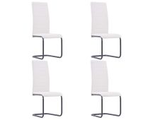 vidaXL Cantilever Dining Chairs 4 pcs Cream Fabric