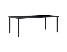 vidaXL Dining Table Black 200x100x75 cm Tempered Glass