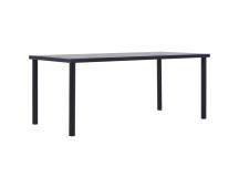 vidaXL Dining Table Black and Concrete Grey 200x100x75 cm MDF