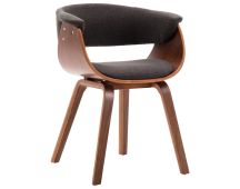 vidaXL Dining Chair Grey Bent Wood and Fabric