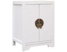 vidaXL Bedside Cabinet White 38x28x52 cm Paulownia Wood