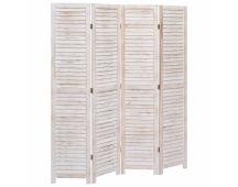 vidaXL 4-Panel Room Divider White 140x165 cm Wood