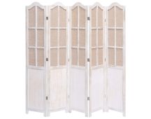 vidaXL 5-Panel Room Divider White 175x165 cm Fabric