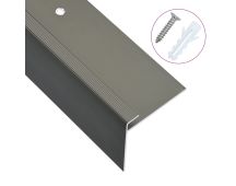 vidaXL F-shape Stair Nosings 15 pcs Aluminium 100 cm Brown