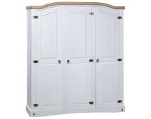 vidaXL Wardrobe Mexican Pine Corona Range 3 Doors White