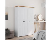 vidaXL 3-Door Wardrobe White 118x50x171.5 cm Pine Panama Range