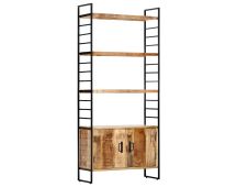 vidaXL 4-Tier Bookcase 80x30x180 cm Rough Mango Wood