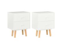 vidaXL Bedside Cabinets 2 pcs White 40x30x50 cm Solid Pinewood