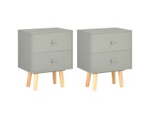 vidaXL Bedside Cabinets 2 pcs Grey 40x30x50 cm Solid Pinewood