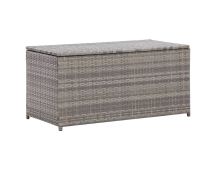 vidaXL Garden Storage Box Poly Rattan 100x50x50 cm Grey