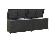 vidaXL Garden Storage Box Poly Rattan 200x50x60 cm Black