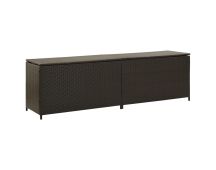 vidaXL Garden Storage Box Poly Rattan 200x50x60 cm Brown