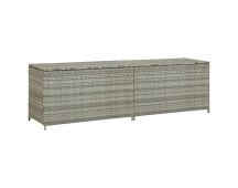 vidaXL Garden Storage Box Poly Rattan 200x50x60 cm Grey