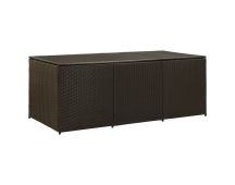 vidaXL Garden Storage Box Poly Rattan 180x90x70 cm Brown