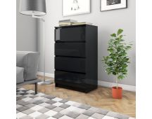 vidaXL Sideboard High Gloss Black 60x35x98.5 cm Engineered Wood