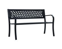 vidaXL Garden Bench 125 cm Black Steel