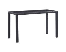 vidaXL Garden Table Black 123x60x74 cm Poly Rattan