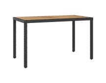 vidaXL Garden Table Black and Brown 123x60x74 cm Solid Acacia Wood