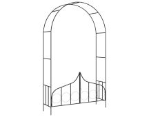 vidaXL Garden Arch with Gate Black 138x40x238 cm Iron