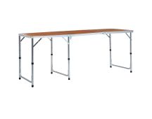 vidaXL Foldable Camping Table Aluminium 180x60 cm