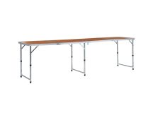 vidaXL Foldable Camping Table Aluminium 240x60 cm