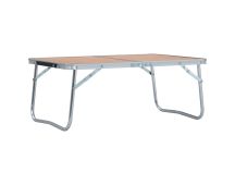 vidaXL Folding Camping Table Brown Aluminium 60x40 cm