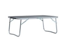 vidaXL Folding Camping Table Grey Aluminium 60x40 cm