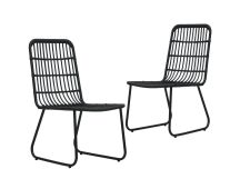 vidaXL Garden Chairs 2 pcs Poly Rattan Black