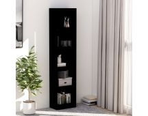 vidaXL 5-Tier Book Cabinet Black 40x24x175 cm Engineered Wood