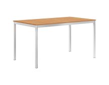 vidaXL Garden Dining Table 140x80x75 cm Solid Teak Wood and Stainless Steel