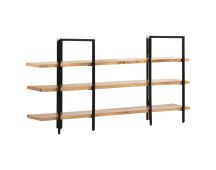 vidaXL 3-Tier Bookcase 160x31x80 cm Solid Mango Wood