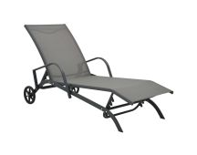 vidaXL Sun Lounger Steel and Textilene